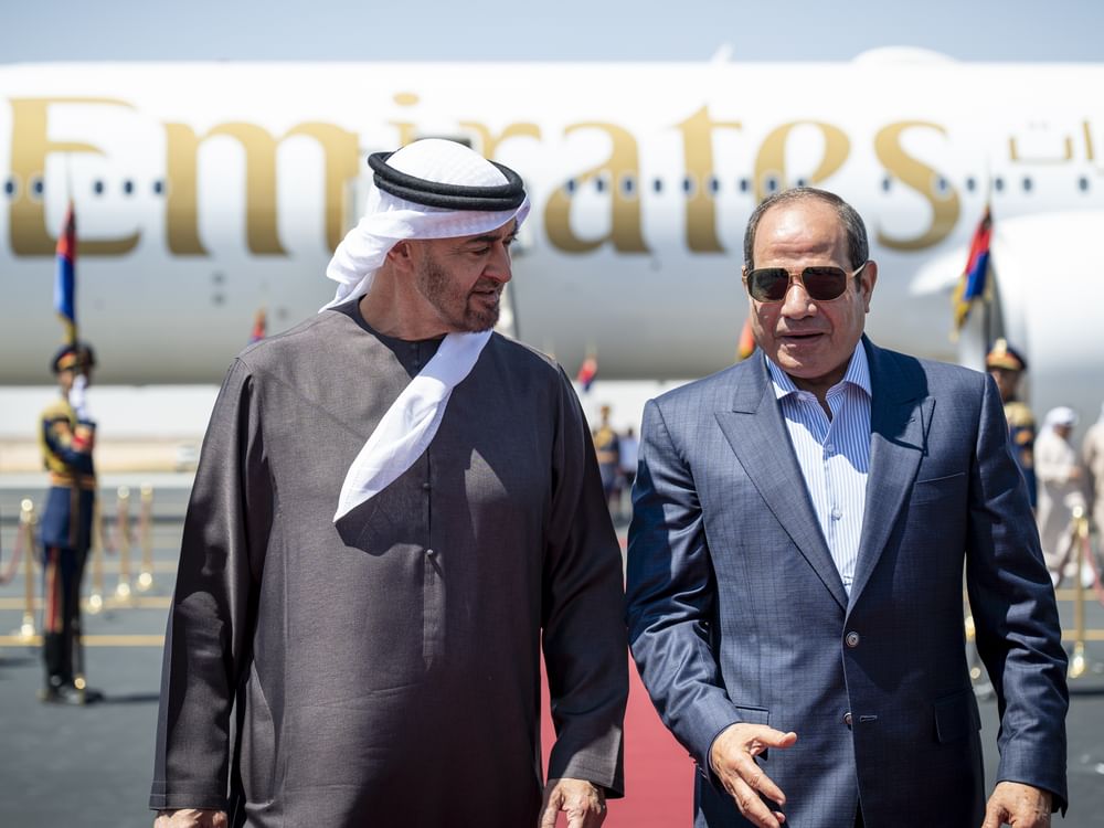 UAE President arrives in El Alamein on fraternal visit and holds talks with Egyptian President