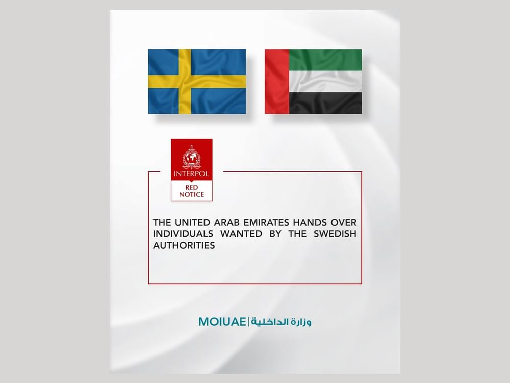 UAE hands over individuals wanted by Swedish authorities