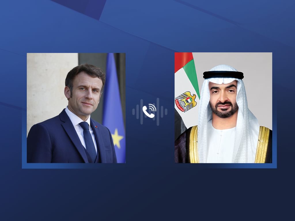 Presidentes dos Emirados Árabes Unidos e da França discutem relações bilaterais e os últimos desenvolvimentos regionais e internacionais