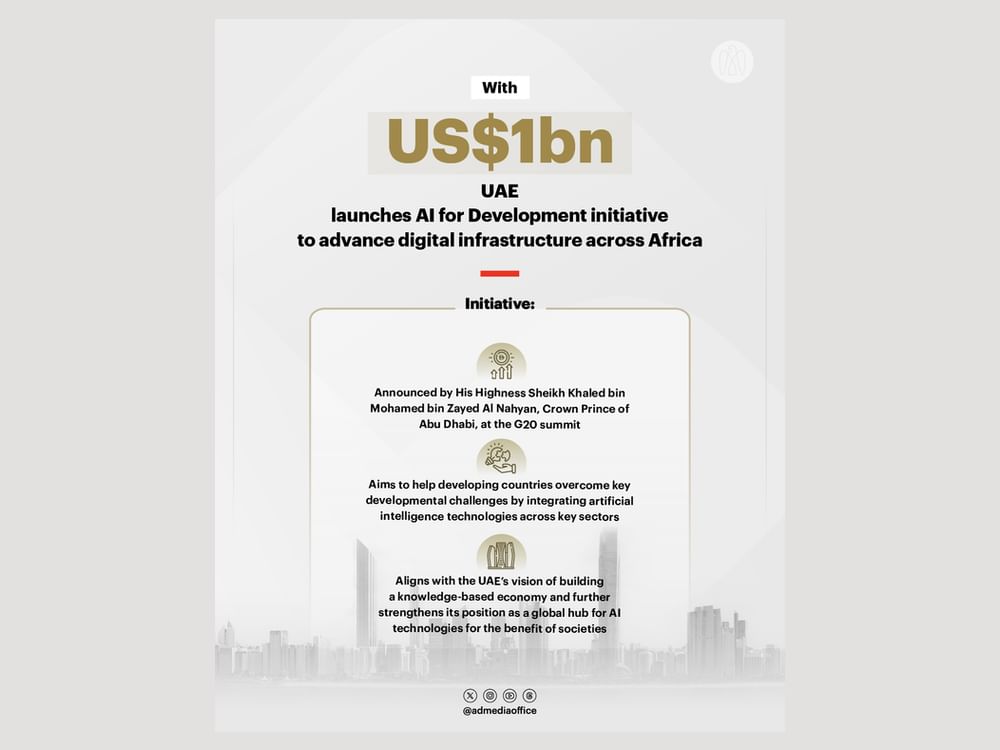 UAE launches US$1 billion 'AI for Development' initiative to advance digital infrastructure across Africa