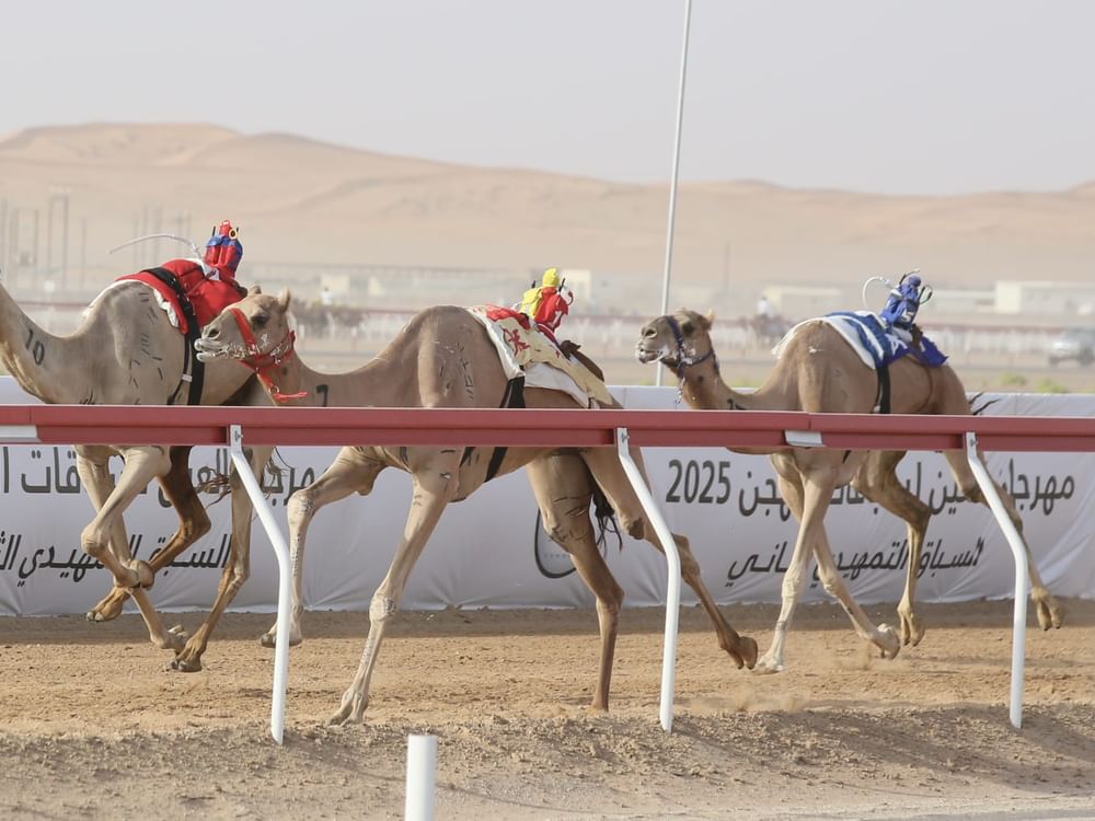  "الوارية" تسجل " أفضل توقيت" في منافسات " الحول والزمول" بمهرجان العين لسباقات الهجن