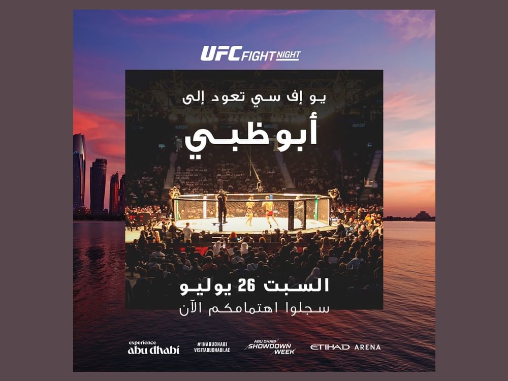 UFC retorna a Abu Dhabi para uma noite de lutas em 26 de julho