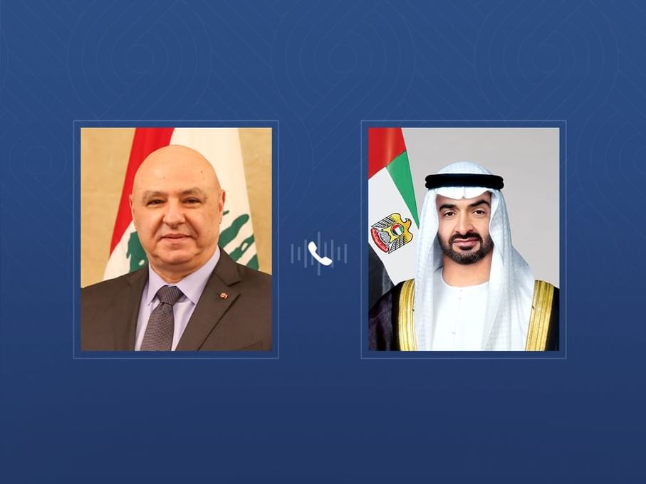 رئيس الدولة يتلقى اتصالاً هاتفياً من الرئيس اللبناني