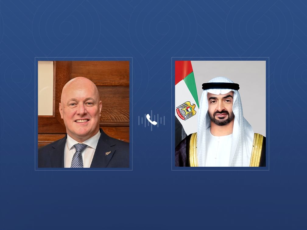 UAE President receives phone call from Prime Minister of New Zealand on regional developments