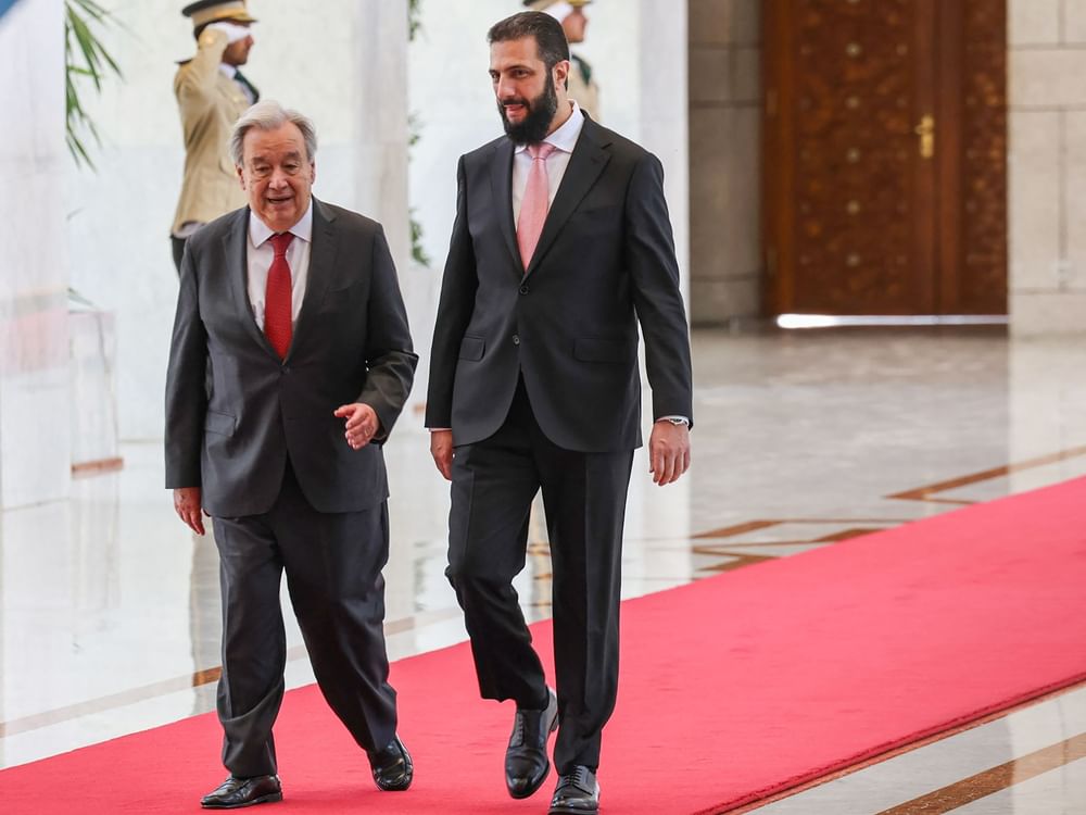الشرع وغوتيريش يبحثان في دمشق جهود التعافي المبكر وإعادة الإعمار