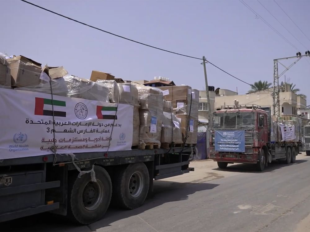 Operación de EAU entrega medicamentos y suministros médicos para apoyar el sector sanitario de Gaza