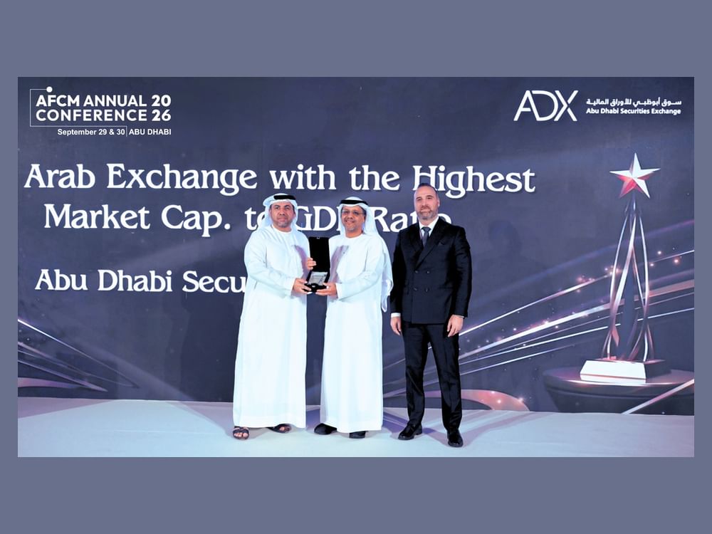 ADX wins 'Arab Exchange with Highest Market Capitalisation to GDP Ratio'
