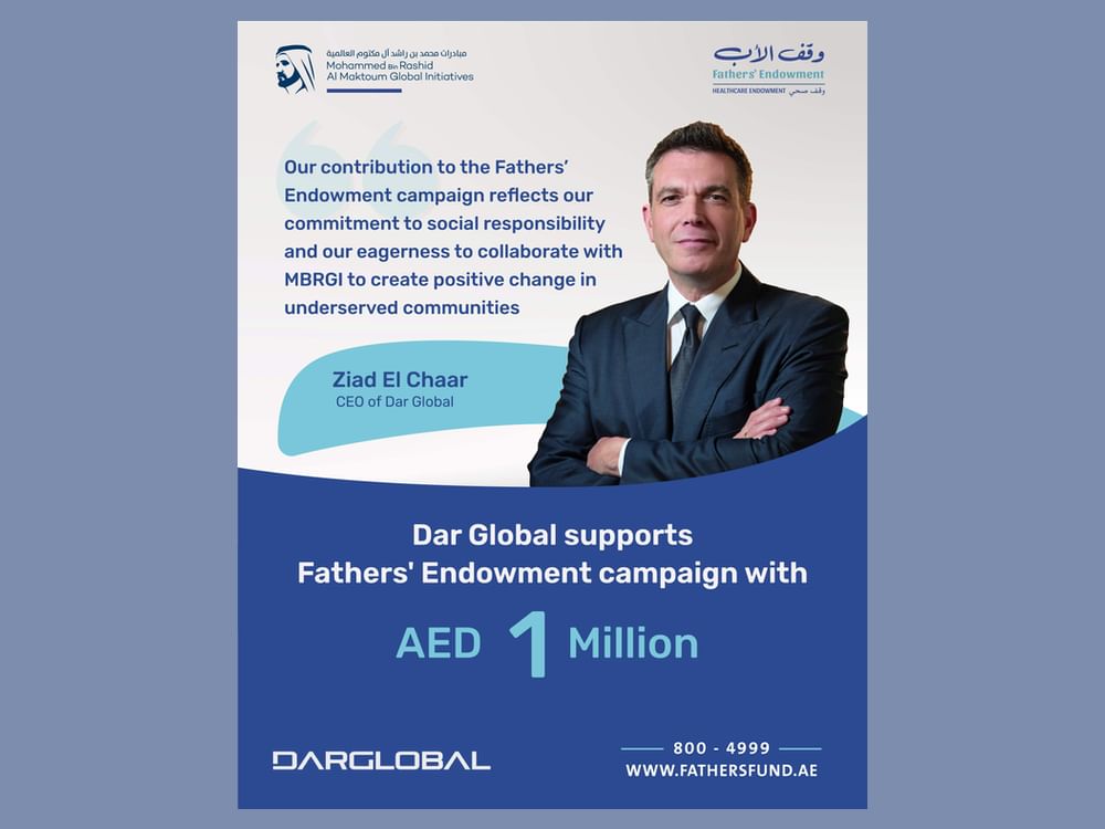 Dar Global contributes AED1 million to Fathers’ Endowment campaign