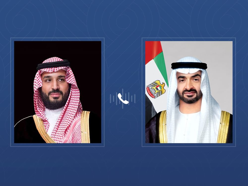 Presidente dos Emirados e príncipe-herdeiro saudita discutem relações fraternas e esforços para enfrentar desafios regionais em conversa telefônica