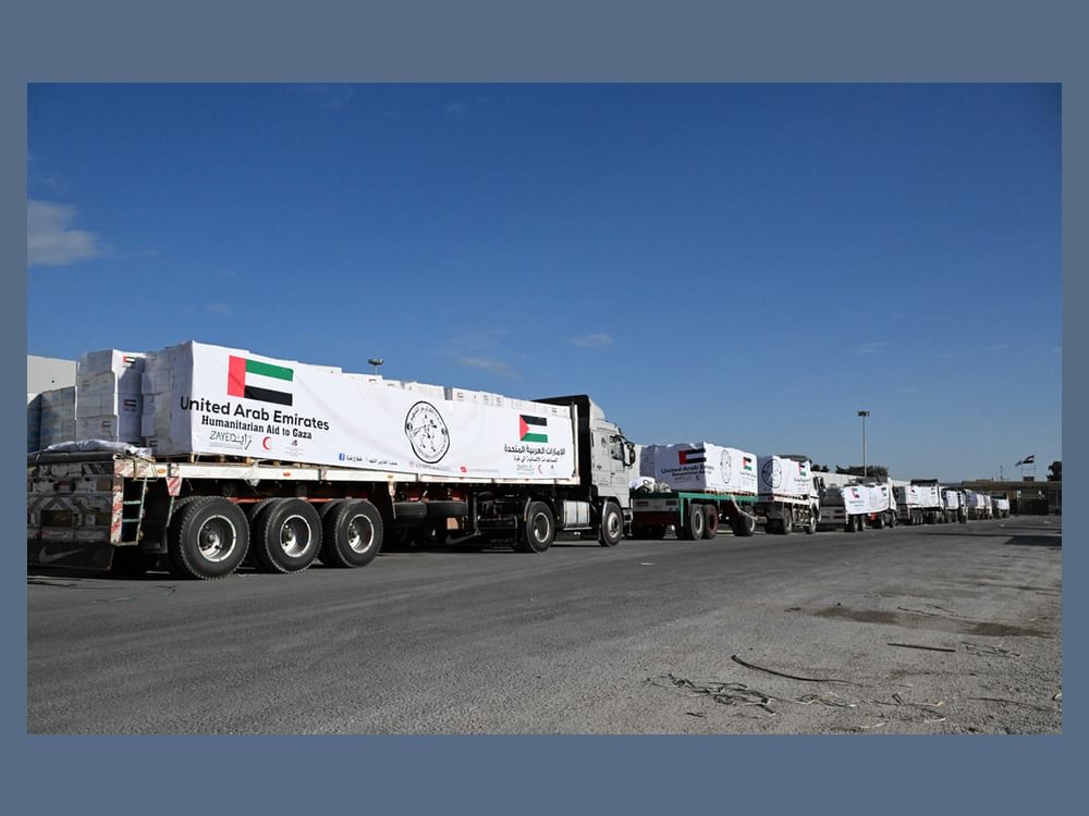 UAE sends over 250 aid convoys carrying 1.6 million parcels to Gaza under Operation Chivalrous Knight 3