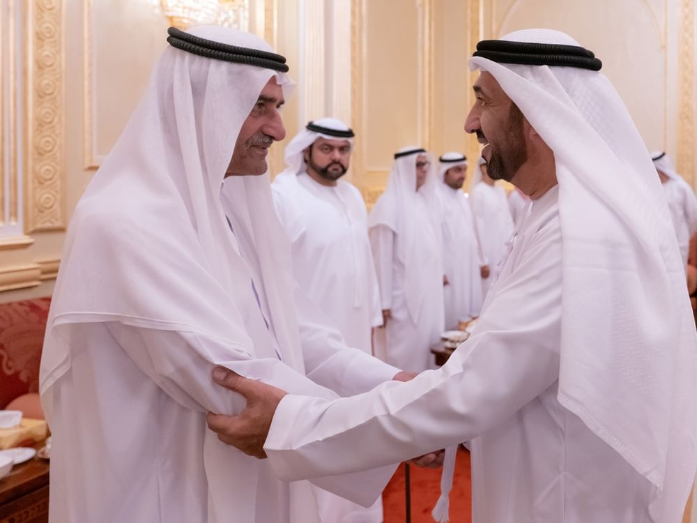 حمد الشرقي يستقبل رئيس البرلمان العربي والمهنئين بشهر رمضان بحضور ولي عهد الفجيرة