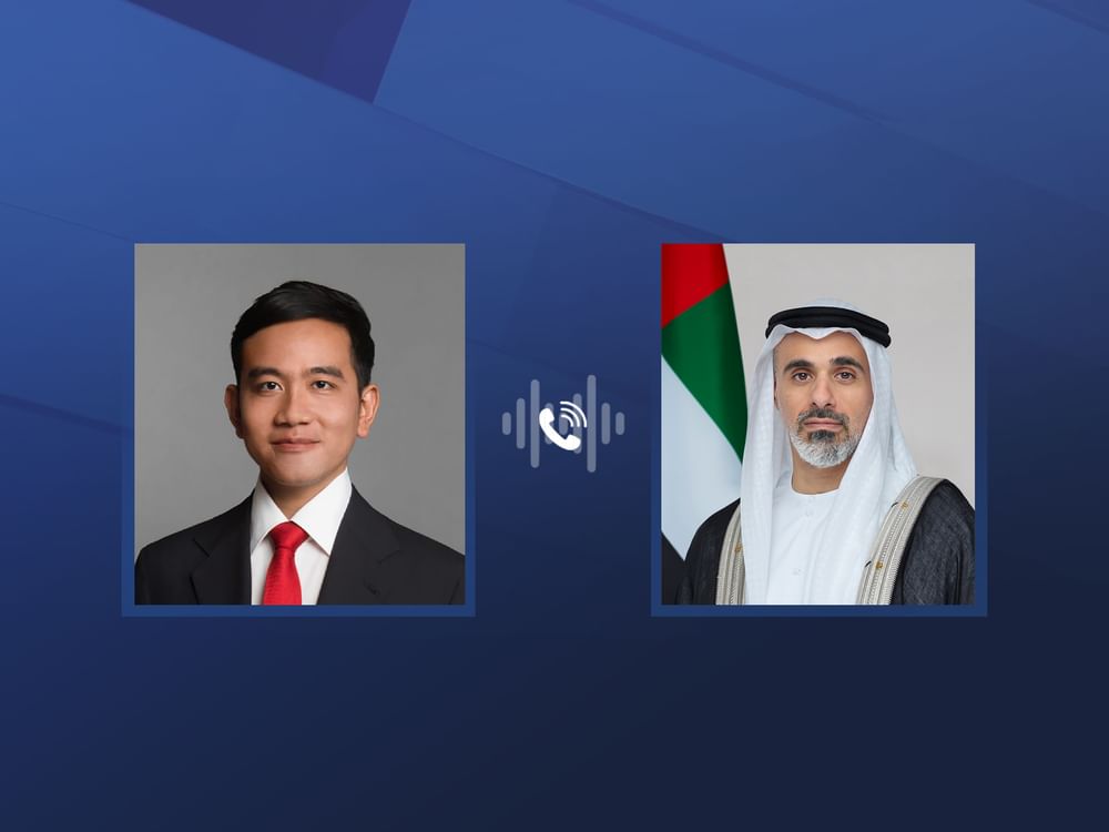 Khaled bin Mohamed bin Zayed congratulates Gibran Rakabuming Raka on his election as Vice President of Indonesia