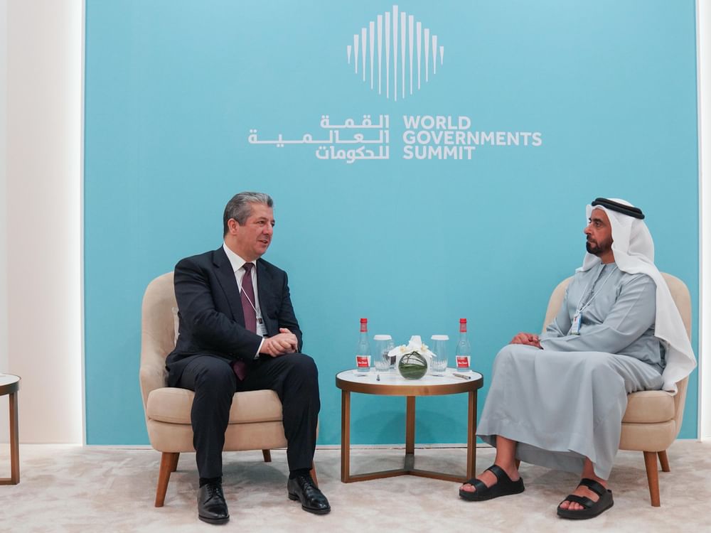 Saif bin Zayed meets with Prime Minister of Kurdistan Region of Iraq on sidelines of World Government Summit