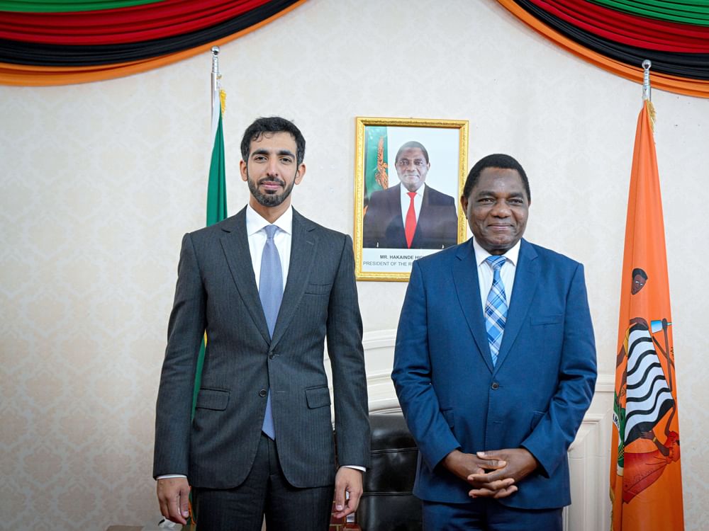 President of Zambia receives Shakhboot bin Nahyan