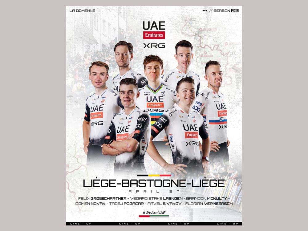 UAE Team Emirates-XRG vise un nouveau sacre à Liège-Bastogne-Liège
