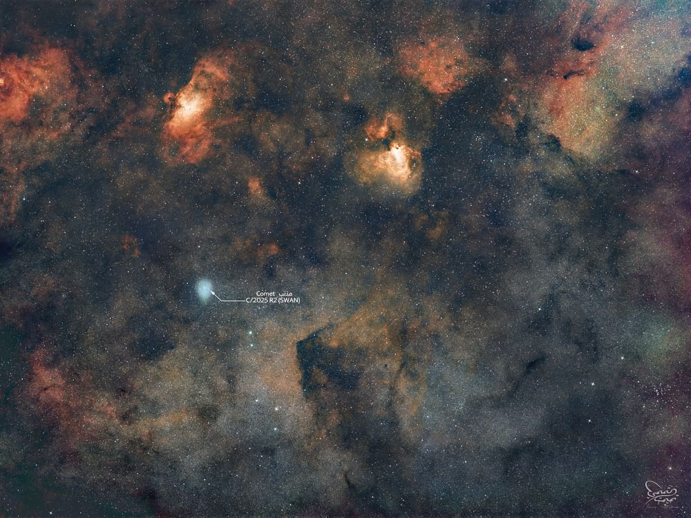 رصد المذنب "SWAN" في موقع مميز بسماء الدولة