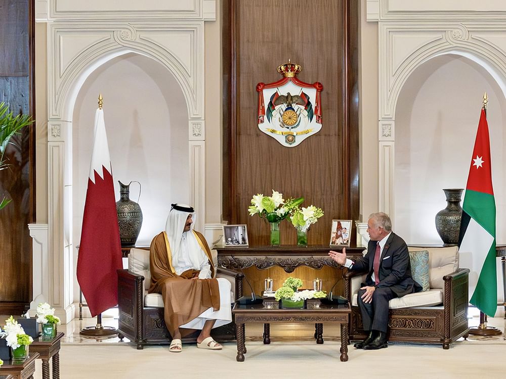 أمير قطر وملك الأردن يبحثان تطورات الأوضاع في المنطقة