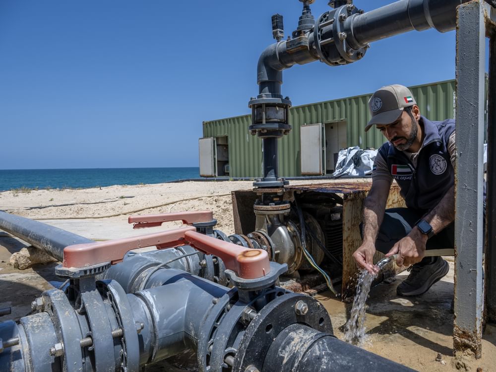 UAE desalination plants in Egypt’s Rafah continue supplying water to Khan Younis under ‘Operation Chivalrous Knight 3’ 