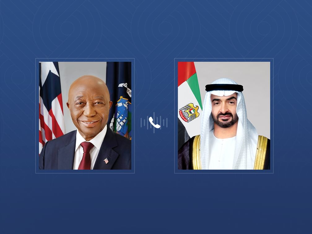 أكد التضامن مع الإمارات..رئيس الدولة يتلقى اتصالاً هاتفياً من رئيس ليبيريا