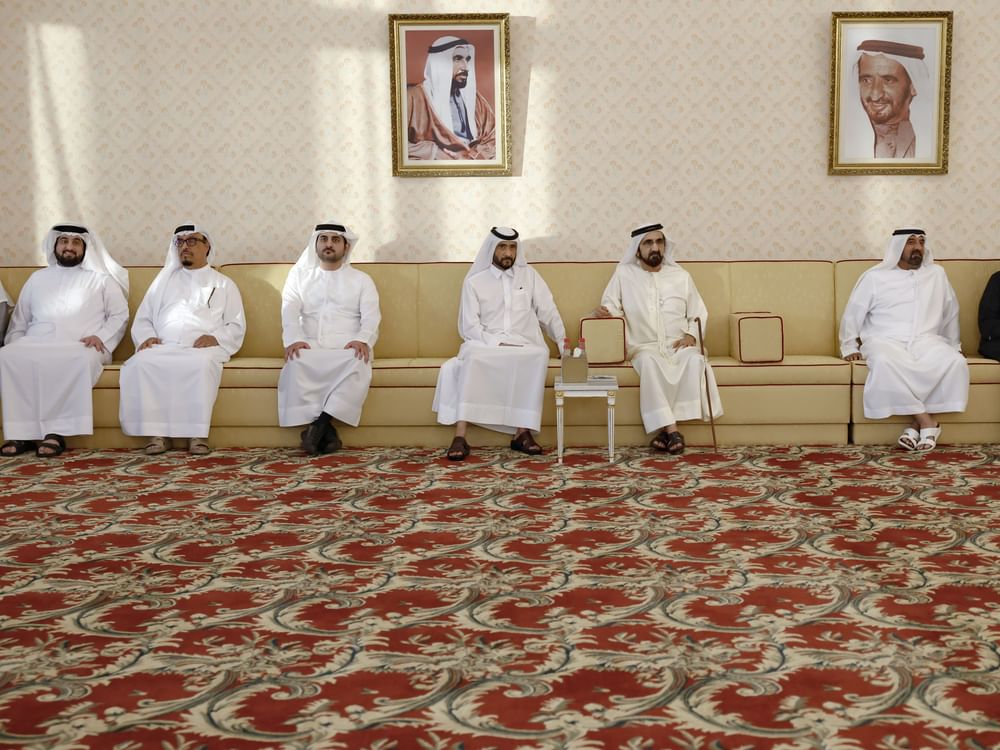 Mohammed bin Rashid receives local dignitaries, businessmen, senior officials