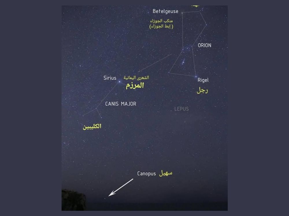 جمعية الإمارات للفلك: ظهور نجم "سهيل" يبشر بانكسار القيظ وبدء الاعتدال التدريجي