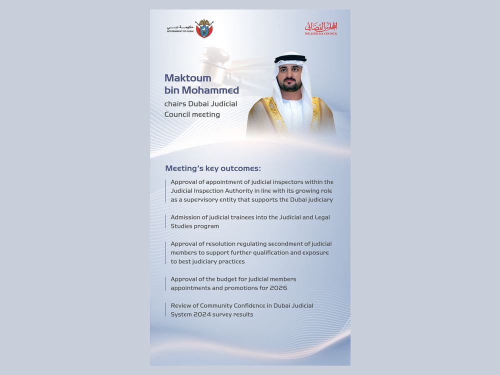 Maktoum bin Mohammed chairs Dubai Judicial Council meeting, approves appointment of judicial inspectors