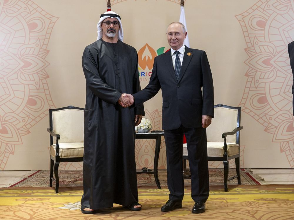 Crown Prince of Abu Dhabi meets Russian President on sidelines of BRICS Summit in New Delhi