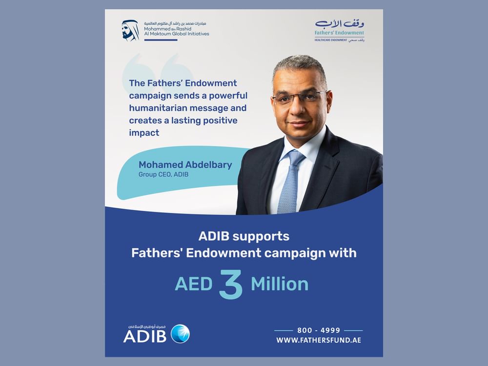 ADIB contributes AED3 million to Fathers’ Endowment campaign