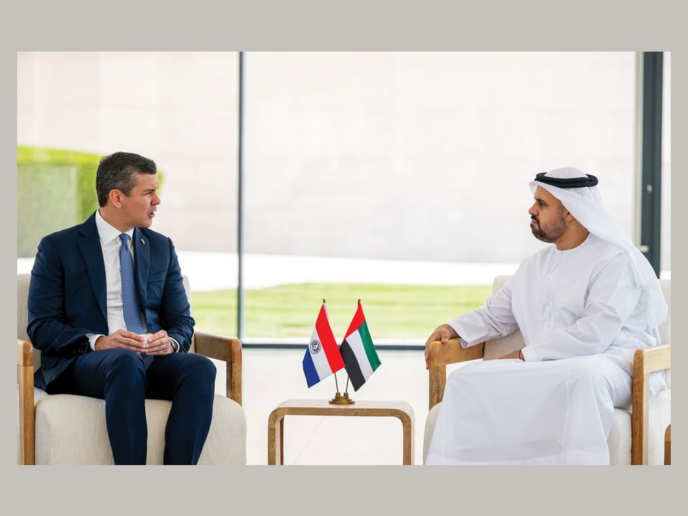 Theyab bin Mohamed bin Zayed receives President of Paraguay at Wahat Al Karama