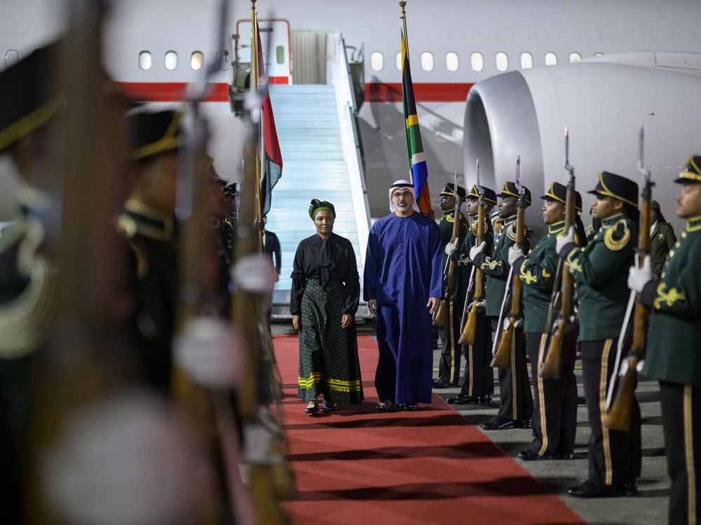 Crown Prince of Abu Dhabi arrives in Johannesburg to attend G20 summit on behalf of UAE President