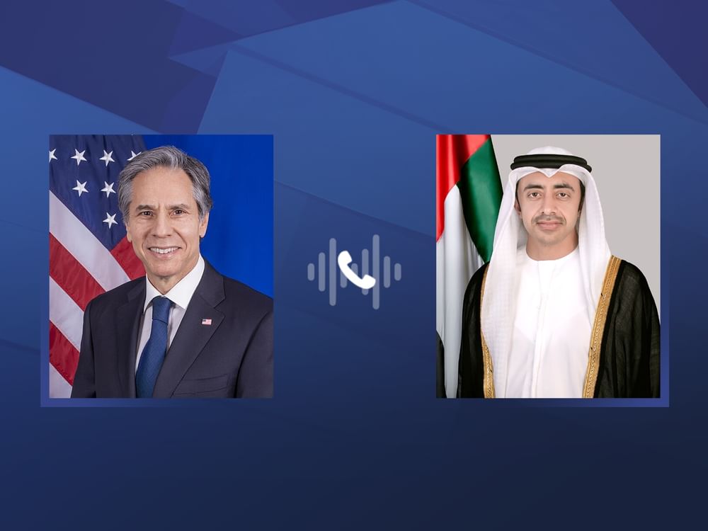 عبدالله بن زايد وبلينكن يبحثان هاتفيا التطورات الإقليمية وعددا من الموضوعات ذات الاهتمام المشترك