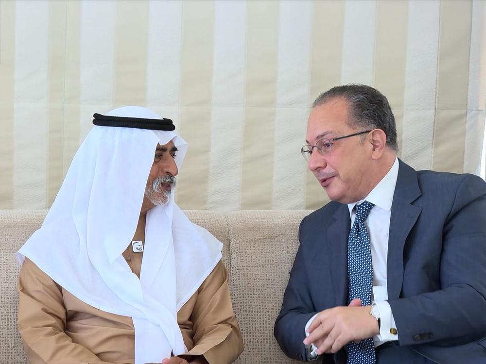 Nahyan bin Mubarak despide al embajador egipcio saliente en Emiratos Árabes Unidos