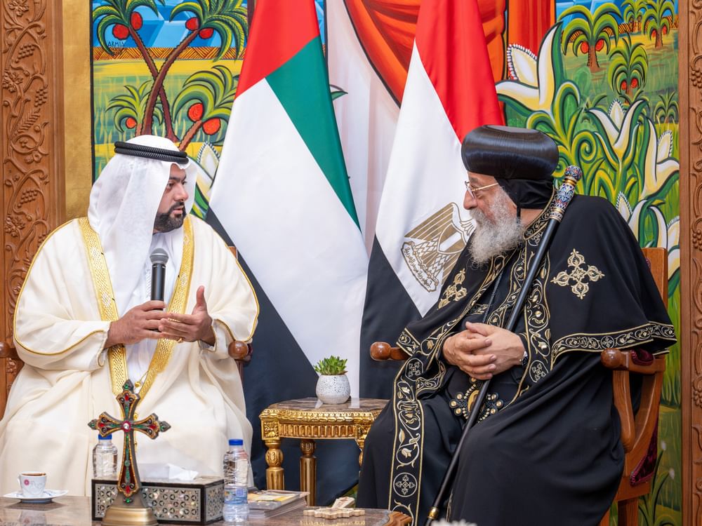 محمد الشرقي يلتقي البابا تواضروس الثاني ويؤكد أهمية نشر قيم التسامح بين الأديان