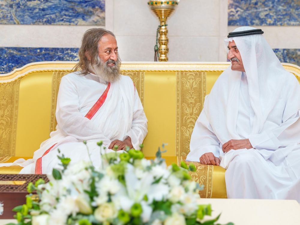 Hamad Al Sharqi receives Peace Ambassador Sri Sri Ravi Shankar