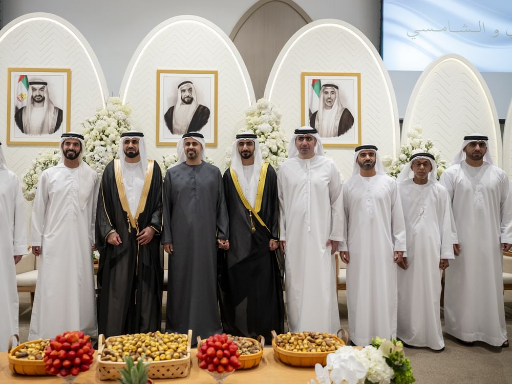 Theyab bin Mohamed bin Zayed attends reception for Al Neyadi, Al Shamsi, Al Dhaheri weddings