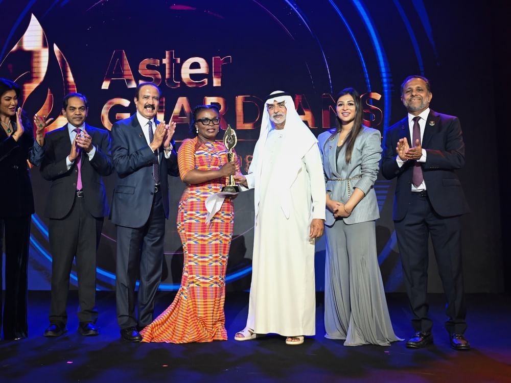 Nahyan bin Mubarak honours Naomi Oyoe Ohene Oti from Ghana with Aster Guardians Global Nursing Award 2025