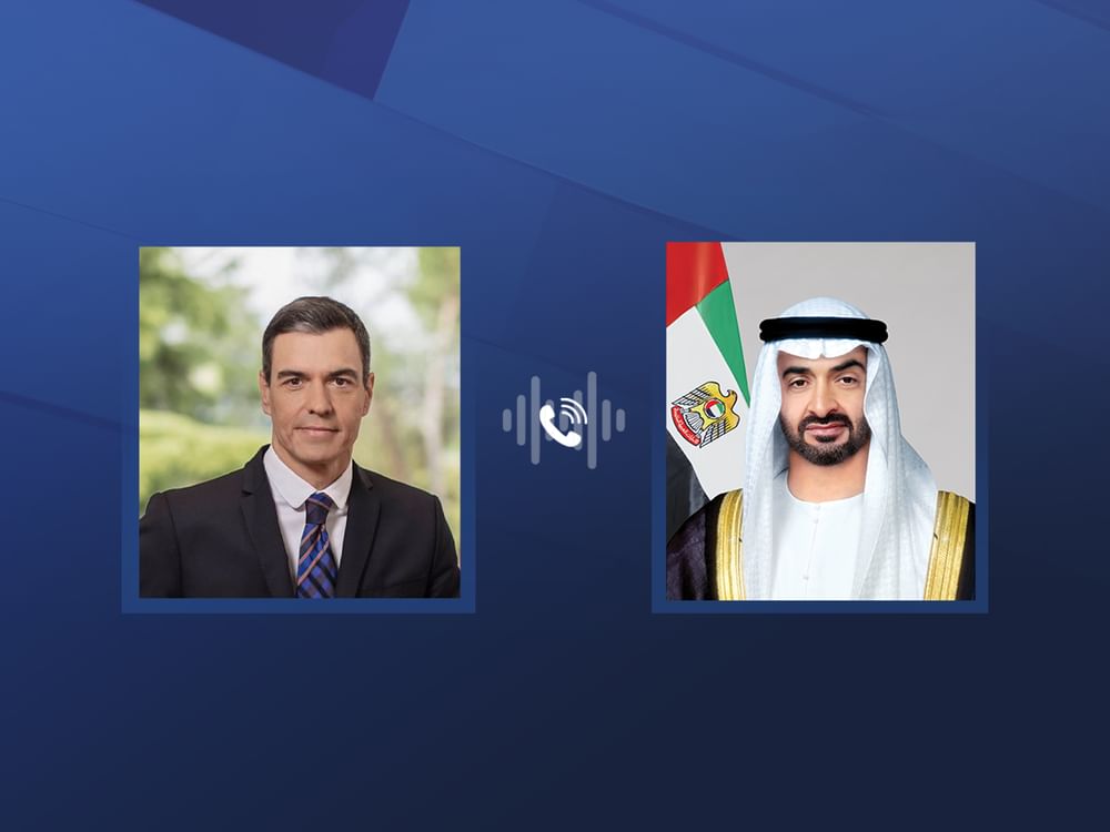 Presidente dos Emirados Árabes Unidos e primeiro-ministro da Espanha discutem desenvolvimentos regionais e esforços para alcançar a paz em telefonema