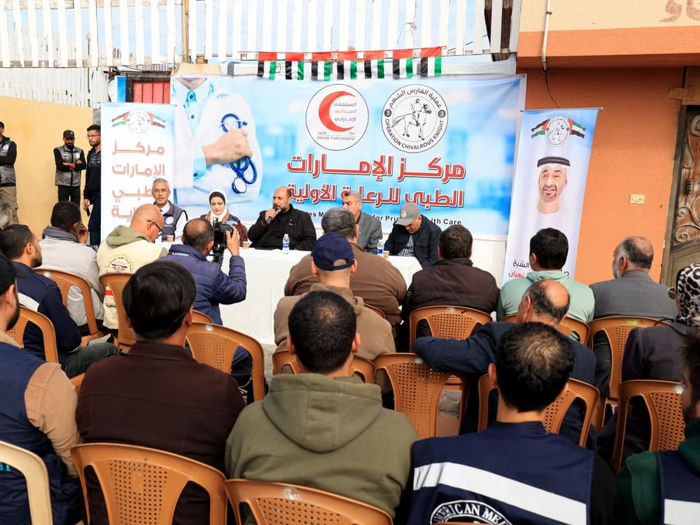 عملية الفارس الشهم (3) تفتتح مركز الإمارات الطبي لخدمة المرضى بمواصي خانيونس