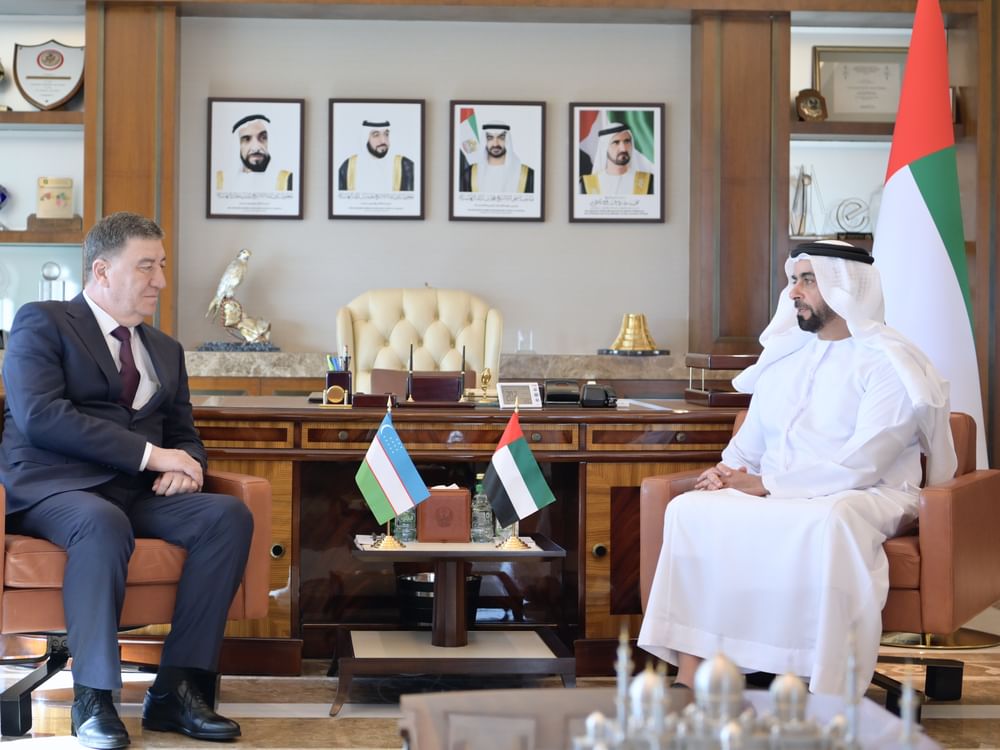 Saif bin Zayed meets Uzbek Minister of Interior