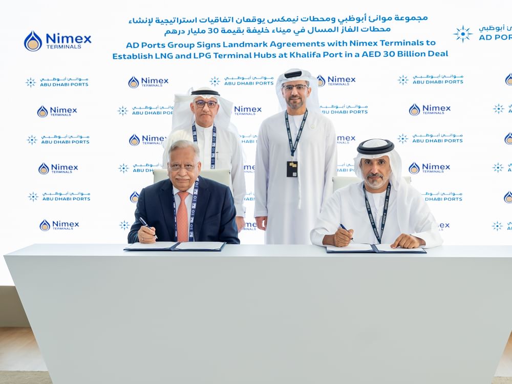 "موانئ أبوظبي" تبرم اتفاقيتين مع"نيمكس تيرمينالز" لإنشاء محطتین للغاز الطبيعي والبترولي المسال بمیناء خليفة