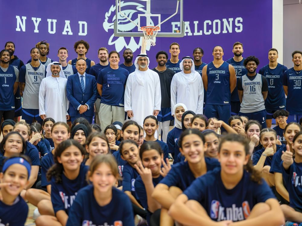 Khaled bin Mohamed bin Zayed meets with Dallas Mavericks owner and NBA Deputy Commissioner