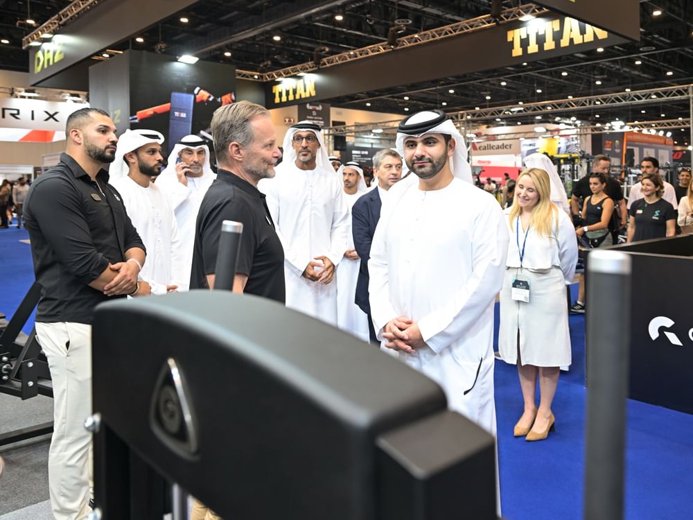 Mansoor bin Mohammed attends 9th edition of Dubai Muscle Show, Dubai Active, Dubai Active Industry