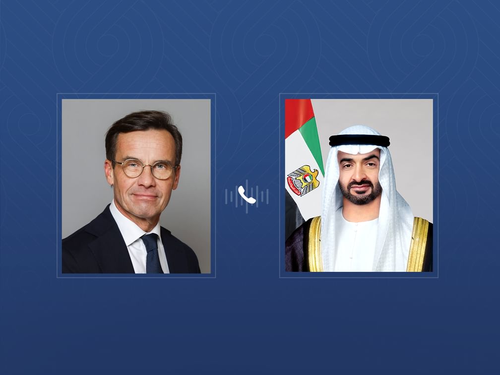 Presidente dos Emirados Árabes Unidos e primeiro-ministro da Suécia discutem cooperação e cenário regional em ligação