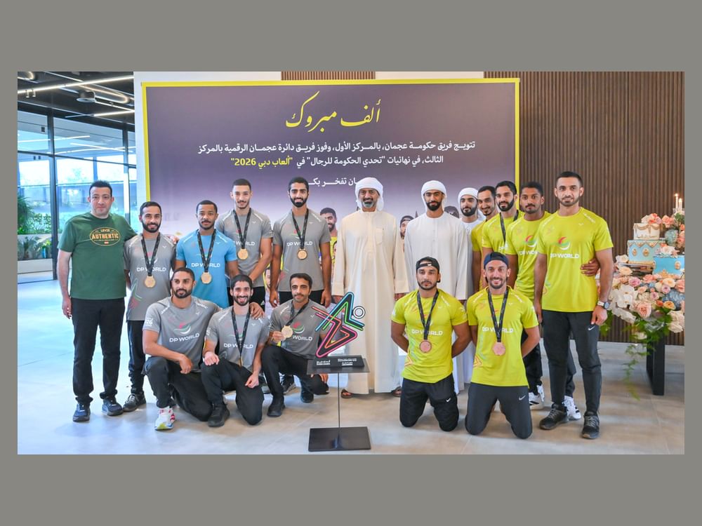 عمار بن حميد يستقبل فرق عجمان الفائزة في "ألعاب دبي 2026" ويشيد بتميزها