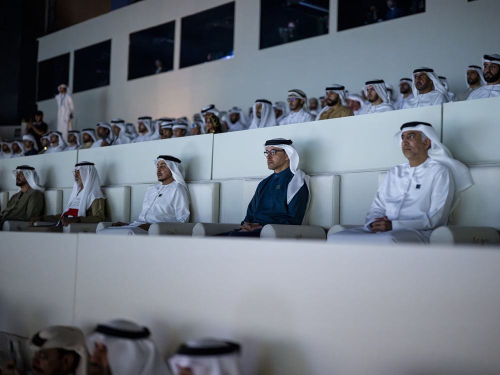 Hazza bin Zayed  attends Al Etihad Oasis show marking 54th Eid Al Etihad