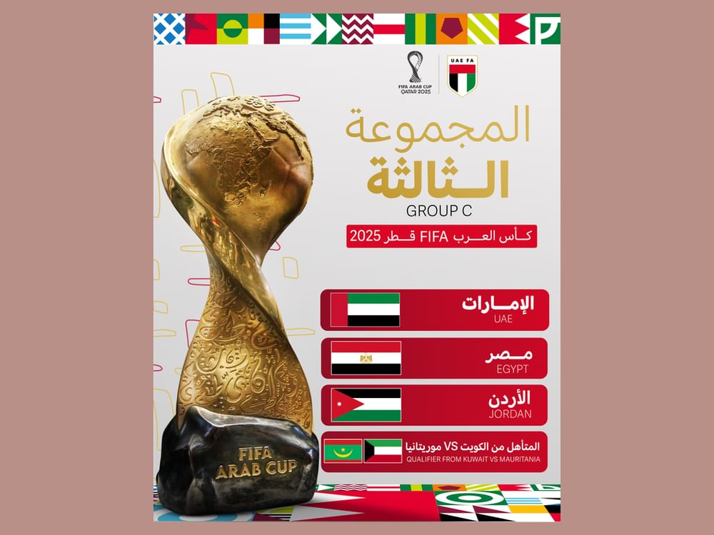 Emiratos Árabes Unidos queda encuadrado en el Grupo C de la Copa Árabe 2025 en Catar
