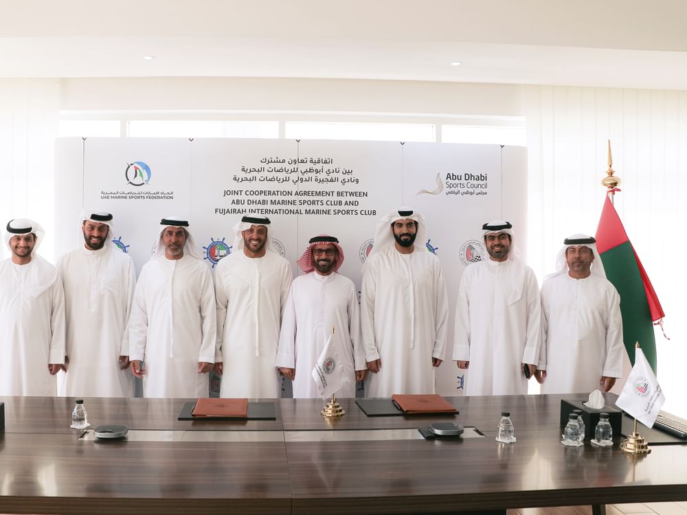 مذكرة تفاهم بين ناديي أبوظبي والفجيرة للرياضات البحرية لتعزيز التعاون المشترك