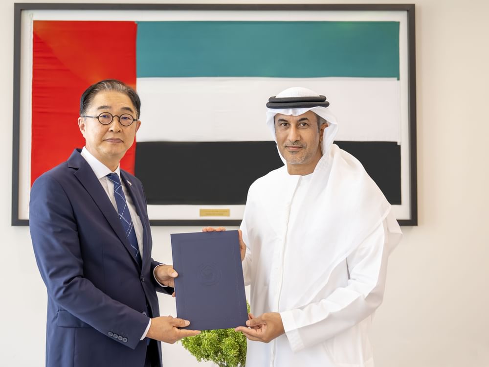 Saeed Al Hajeri receives credentials copy from Ambassador of Republic of Korea to UAE