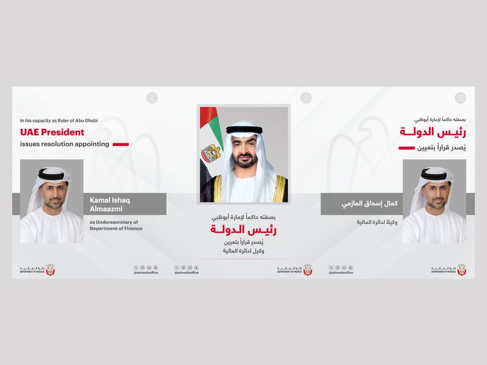 In his capacity as Ruler of Abu Dhabi, UAE President issues resolution appointing Undersecretary of Department of Finance