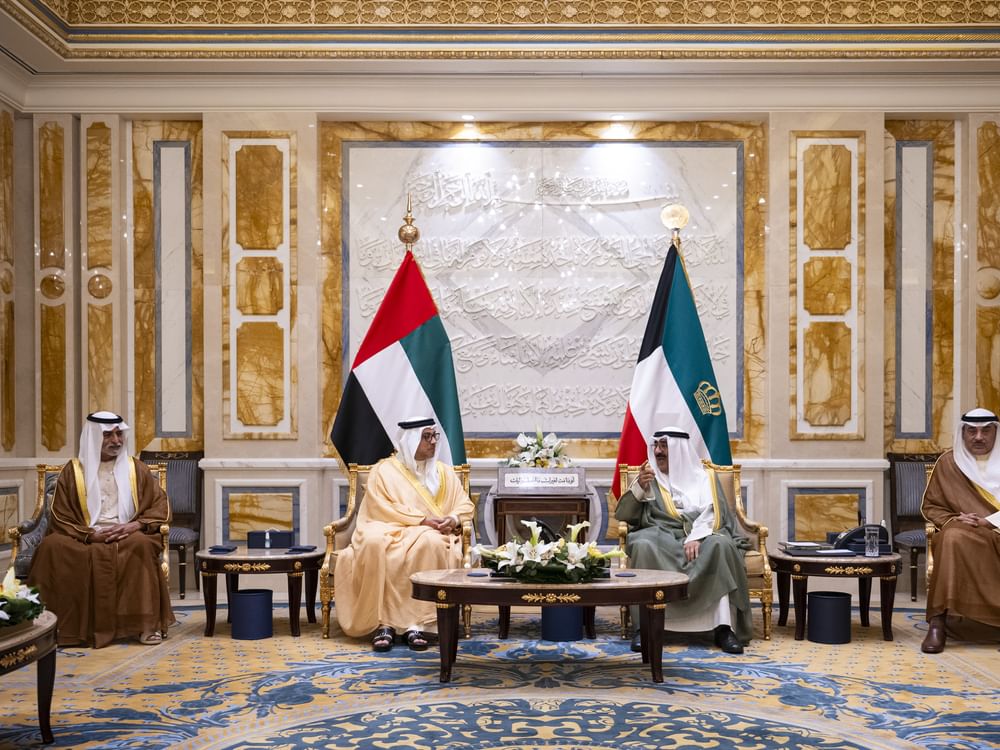 Emir of Kuwait, Mansour bin Zayed discuss bilateral relations, cooperation